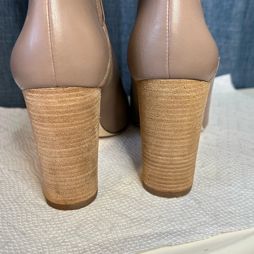 Cole Haan Womens Glenda Stone Taupe Leather Fashion Boots Size 8.5‎ B